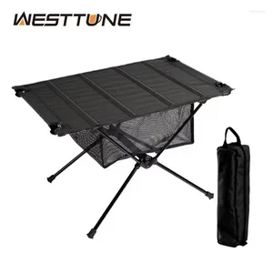 Camp Furniture WESTTUNE Camping Folding Table Lightweight 1680D Oxford Roll-Up Portable Aluminum Alloy Tourist Tables For Outdoor Picnic