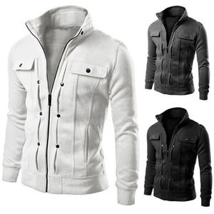 Button Jacket Coat Men Fashion Sweatshirt Cardigan Multi Mens Plus Size S- 4XL240127