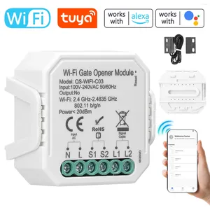 Controle de casa inteligente Tuya WiFi Controlador de abridor de porta de garagem Celular remotamente APP compatível com Alexa Google Voice