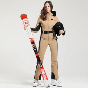 2024 inverno terno de esqui engrossado macacão térmico jaqueta snowboard macacões ajuste fino conjunto de esqui à prova vento à prova dwindproof água 240122