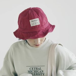 Japanese Short Along Basin Caps Women Korean Versatile Dome Bucket Hat Fashion Travel Spring and Summer Retro Tooling Mens Cap 240202