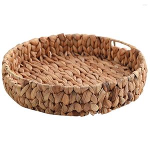 Dinnerware Sets Woven Fruit Basket Decor Creative Storage Serving Water Hyacinth Decorative Holder Office Sundries