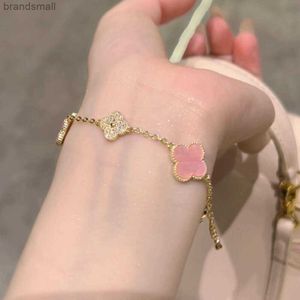 van clover bracelet luxury designer pink clover bracelet womens colourless light luxury high grade new trend gift Jewelrys