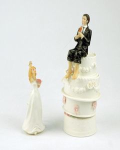 Bröllopsdekorationstårta toppers avgick figur Brudgummen brudfiske avgick hantverk souvenir nya bröllop gynnar som säljer WE3787478