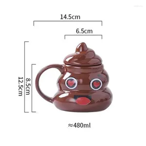 Tassen Milch mit Tasse Kaffee Tee sicherer Griff Toilette Poop Neuheit Design Keramikdeckel Tasse Spülmaschine Mikrowelle lustig und wirbelnd