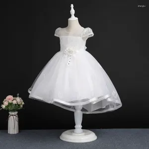 Платья для девочек Платье принцессы Европейские и американские детские свадебные платья с цветочным узором Детское выступление на фортепиано