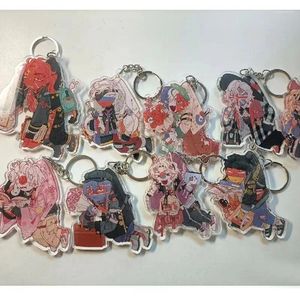 Keychains Countryhumans Keychain Man Anime Acrylic Key Chain Women Ring for Pants Kids Pendant Högkvalitativ zinklegering Brelok