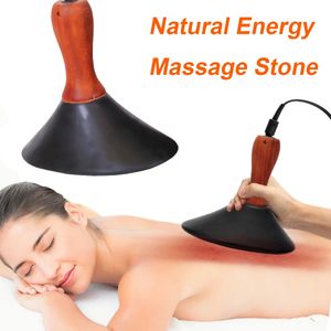 Gua Sha Doğal Enerji Taşı Moxibustion Enstrüman Taşları Gouache Screacer Elektrikli Geri Masaj Spa Rahatlat Stres 240202