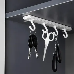 Kitchen Storage Rack Abs Push-pull Domestic Scalable Strong Bearing Hook Hanger Wall Mounted Supplies Inverted