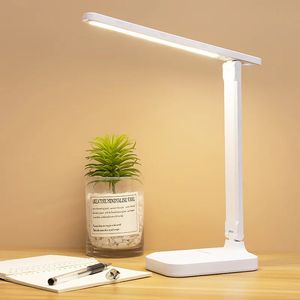 LED Table Lamp Battery Rechargeable Foldable Adjustable USB Desk Lamps With Dimmable Reading Solar Lights 240125