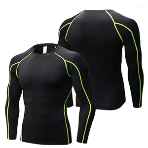 Camisetas masculinas Fornecimento de fábrica de alta qualidade de secagem rápida longa camisa de compressão masculina manga fitness wear