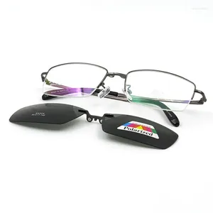 Okulary przeciwsłoneczne ramy tgcyeyo moda optyczna rama spektaklu z klipsem na spolaryzowanych okularach magnetyczny