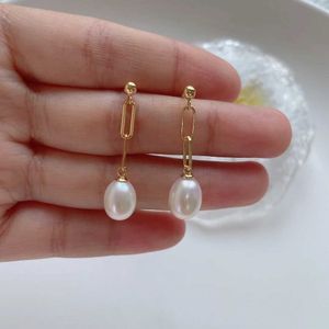 Earrings Star Moon Pearl Earrings with Asymmetric Left Right Earrings Long Design Round Fresh Water Pearl 230831