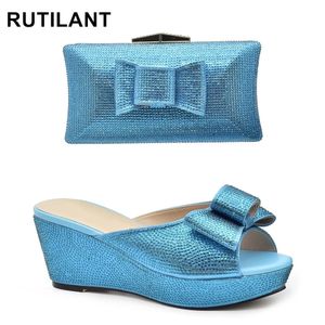 Nigerian Women Shoes and Bag To Match for Party Italian with Matching Bags High Quality Comfy Platform Sandal 240130