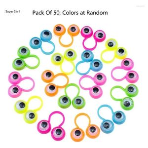 Necklace Earrings Set 50 Pcs/Set Eye Finger Puppets Googly Eyes Rings Cartoon Eyeball Ring Party Gift For Kid Boy Girl