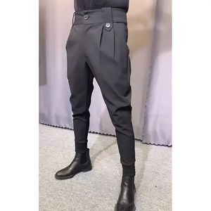 Wiosenne lato mężczyzn garnituru Pants Fashion Casual Business Pants Men Slim Fit Długość kostki biuro spodnie Mężczyźni Dress Pants F51 240119