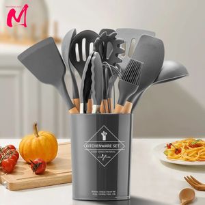 Kochwerkzeug-Sets, ungiftig, zum Kochen, Backen, Küchenutensilien, Utensilien, Silikon, Schaufel, Löffel, Schaber, Bürste, Spaten, Schneebesen, Wender 240130