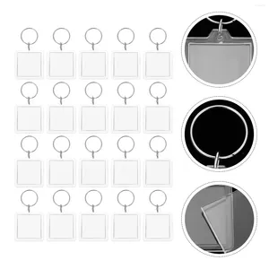 Nyckelringar 20 datorer Key Chain Lovers Ring Decor Tag PO Frame Creative Rings Blank Keychain