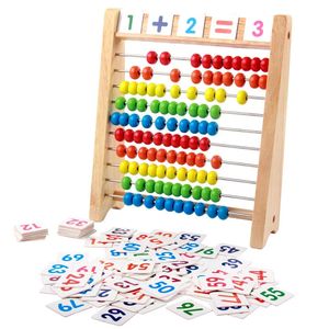 Ábaco de madeira brinquedo matemático educacional crianças arco-íris contando contas números cálculo aritmético quebra-cabeça montessori aprendizagem 240131