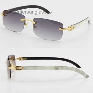 Designer óculos de sol óculos quadro atacado estilo de venda 8200757 original genuíno natural preto e branco listras verticais chifre de búfalo