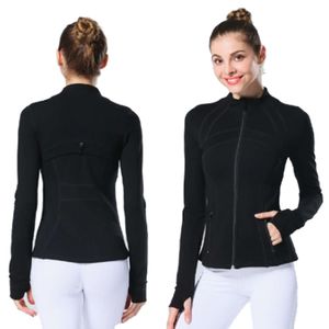 NEW Womens Yoga long sleeves Jacket 2024 Solid Color Nude Sports Shaping Waist Tight Fitness Loose Jogging Sportswear