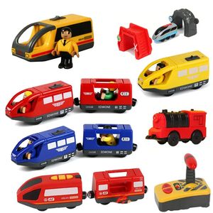 Träspårtillbehör Electric Train Toys Set Train Diecast Toy Fit For Beech Wood Railway Train Track Car 240131