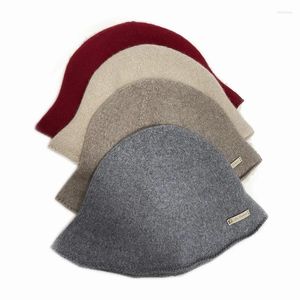 Berretti da donna per il tempo libero, inverno, caldo cappello di lana lavorato a maglia, cappello con nodo cinese!Puro Cashmere Spessore