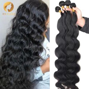Body Wave Bundles Human Hair Brasilian Natural Black Hair Weave 4 Remy Human Deals for Women Etensions 240127