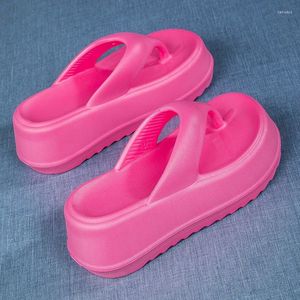 Chinelos verão mulheres arrastar cor sólida grossa-sola antiderrapante casual flip-flops 34-41 simples atmosfera moda conforto pé sentimento e