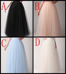 Billiga kvinnliga kjolar Varje färggolvlängd 2019 Vuxen lång tutu veckad tyllkjol en linje plus size maxi underskir China Custom M6593922
