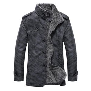 Autumn Winter Pure Color Plus Velvet Men Long-sleeved Faux leather jacket Gray Khaki Fashion Business Casual Men Coats 240131
