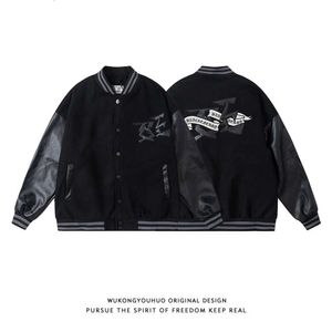 Letterman Jacket L Vintage Bomber Coats 11 خطاب تطريز الخريف رجال البيسبول جاكيتات الهيب هوب فضفاضة