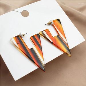 Stud Earrings Fashion Punk Big Colorful Veio Acrylic Geometric Triangle For Women Hip Hop Jewelry Party Gift