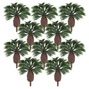 Dekorativa blommor 10 PCS Micro Landscape Palm Tree Small Decoration Artificial Train Landsy Fake Plastic Miniature Model Trees for