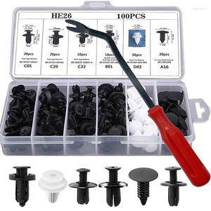 Professional Hand Tool Sets 6 Size 100Pcs Auto Fastener Clips Mixed Car Body Push Pin Rivet Bumper Door Trim Panel Retainer Kit Plastic