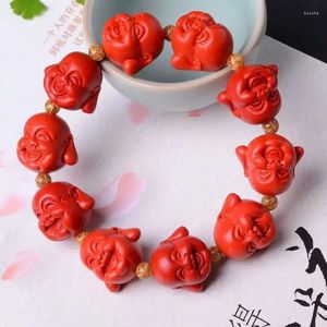 Strand Taiwan Primärfarbe Zinnober Armband Buddha Kopf Mode