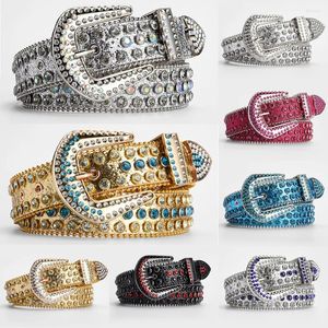 Belts Diamond Rhinestone Fashion Luxury Crystal Studded Pin Buckle Women Jeans Decoration Waist Strap Leather Waistbands