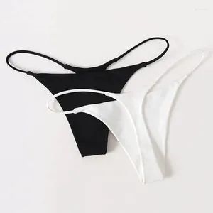 Women's Panties Simple Thin Strap Thong Solid Color Swimming Trunks Sexy Bikini Skin-friendly Breathable