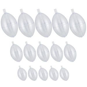 15 pçs pesca deslizamento bobbers indicador de greve pvc plástico claro flutuador fundido superfície rotação bolha oval transparente 240119