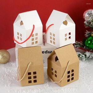 Opakowanie na prezenty 10pcs Boże Narodzenie Kształt Cukierki 2024 rok pakowania papierowe torba na pudełko na świąteczne drzewo wiszące domowe dekoracja navidad