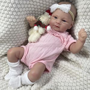 17 дюймов окрашенная кукла реборн Элайджа реалистичная рожденная с волосами ручной работы 3D тон кожи видимые вены подарок для девочек 240119