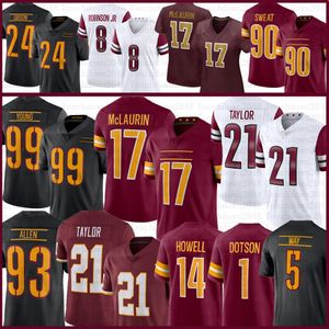 10 Drake Maye Jahan Dotson Terry McLaurin Football Jersey Brian Robinson Jr Curtis Samuel Tress Way Sean Taylor Jonathan Allen Sam Howell