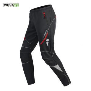 WOSAWE Pantaloni da ciclismo invernali Pantaloni da ciclismo in pile termico caldo Antivento Bicicletta da equitazione MTB Bici da strada Corsa Escursionismo Pesca 240202