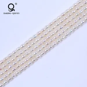 Lösa ädelstenar av hög kvalitet AAA White 2,5-3mm Fashion Rise Freshwater Pearl för halsband