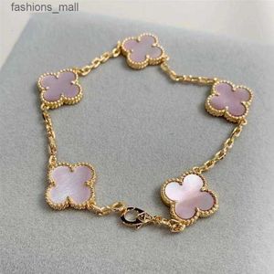 Designer Cleef Braclet Four Leaf Clover Bracelet Van Clover Bracelet 2024 Luxury Clover Bracelet Mother of Pearl 18k Gold Brand Love Bangle Charm Bracelets Shining C