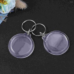 Chaveiros Acrílico Em Branco Chaveiro Transparente Inserir Po Picture Frame Keyring Key Holder Circular DIY Split Ring Chain