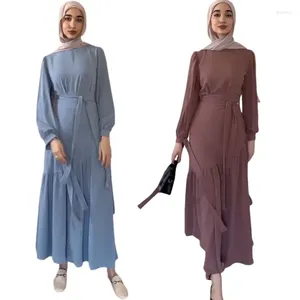 Ethnic Clothing Eid Muslim Women Long Sleeve Tops Skirts 2 Piece Sets Abaya Dubai Turkey Outfits Arabia Islamic Femme Modest Blouse