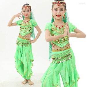 Scenkläder 4st Kids Girl Belly Dancing Costume Child Oriental Dance Costumes Performance Dresss For