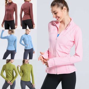 Esportes alinhar mulheres lu definir casaco yoga fino jogging jaquetas roupas de cintura alta ginásio activewear jaqueta manga longa roupas de treinamento gola