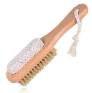 50pcs New 2 in 1 cleaning Brushes Natural Body or Foot Exfoliating SPA Brush Double Side with Nature Pumice Stone Soft Bristle